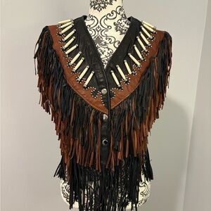 Bull Faster Fringe Leather Vest